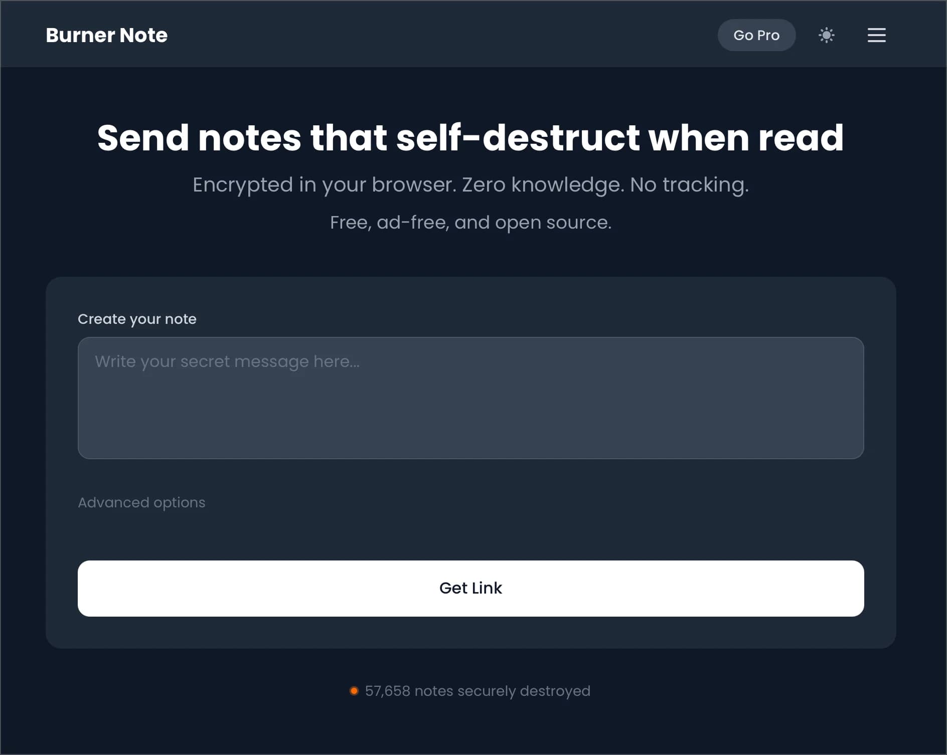 Burner Note screenshot 2