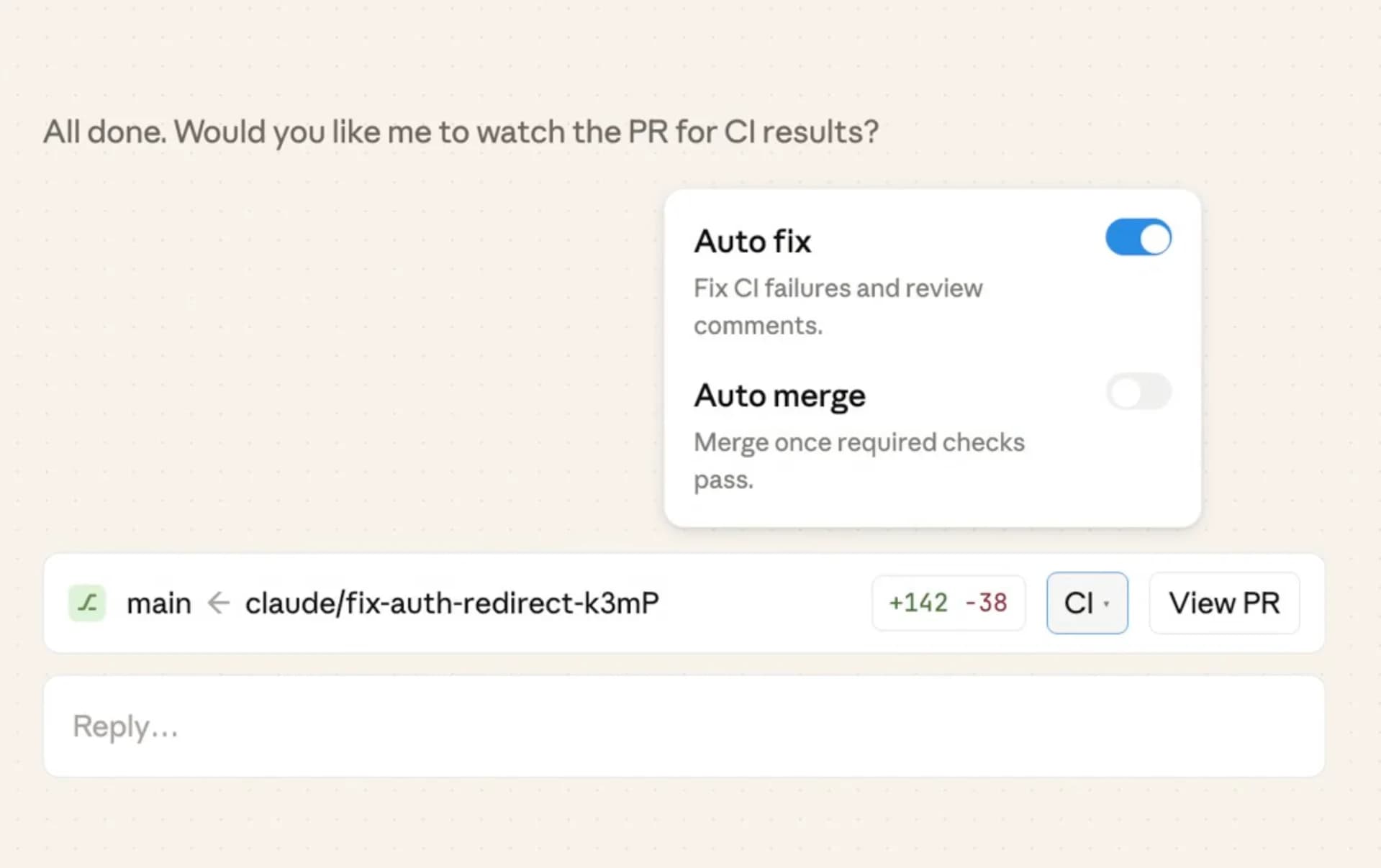 Claude Code auto-fix screenshot 3