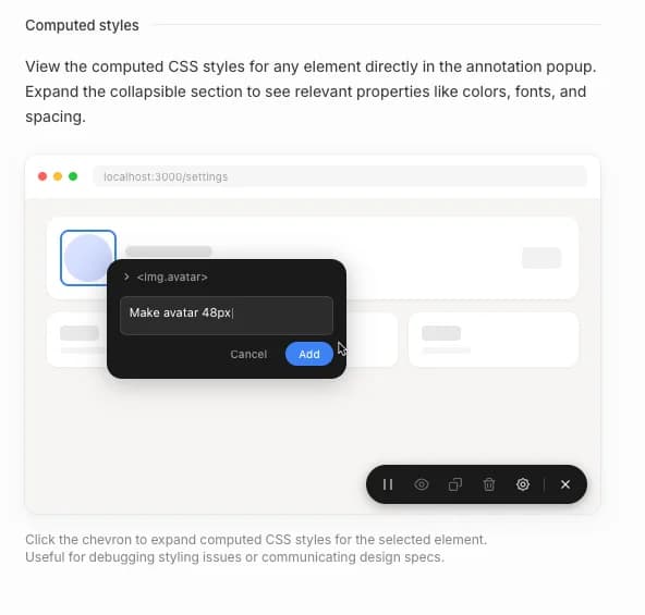 Agentation screenshot 3