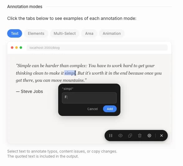 Agentation screenshot 4