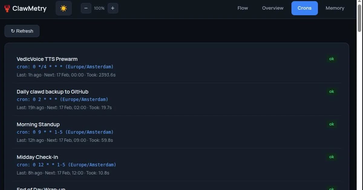ClawMetry for OpenClaw screenshot 3