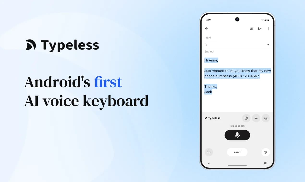 Typeless for Android screenshot 1