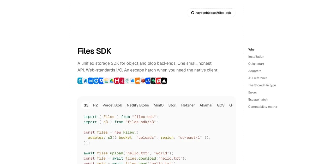 Files SDK screenshot 1
