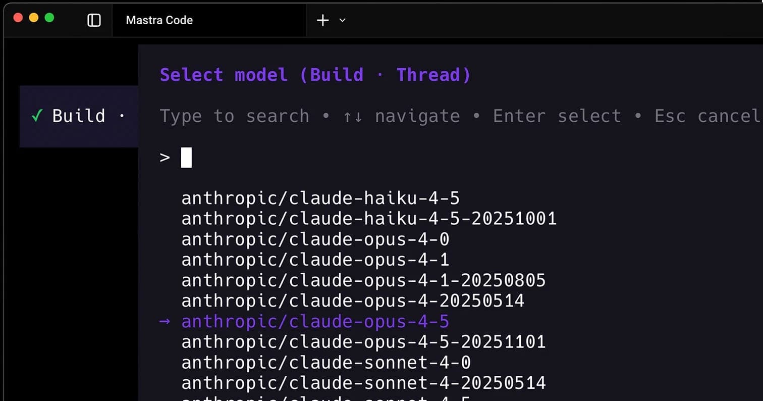 Mastra Code screenshot 4