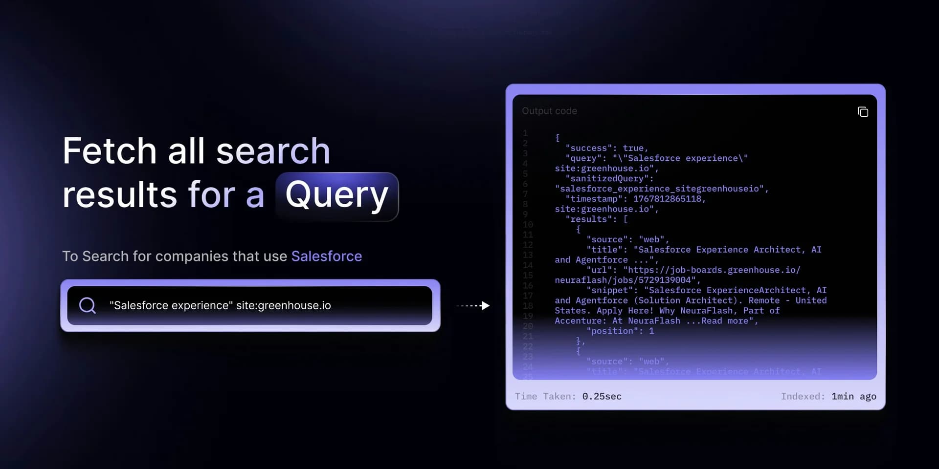 Web search API by Crustdata screenshot 4