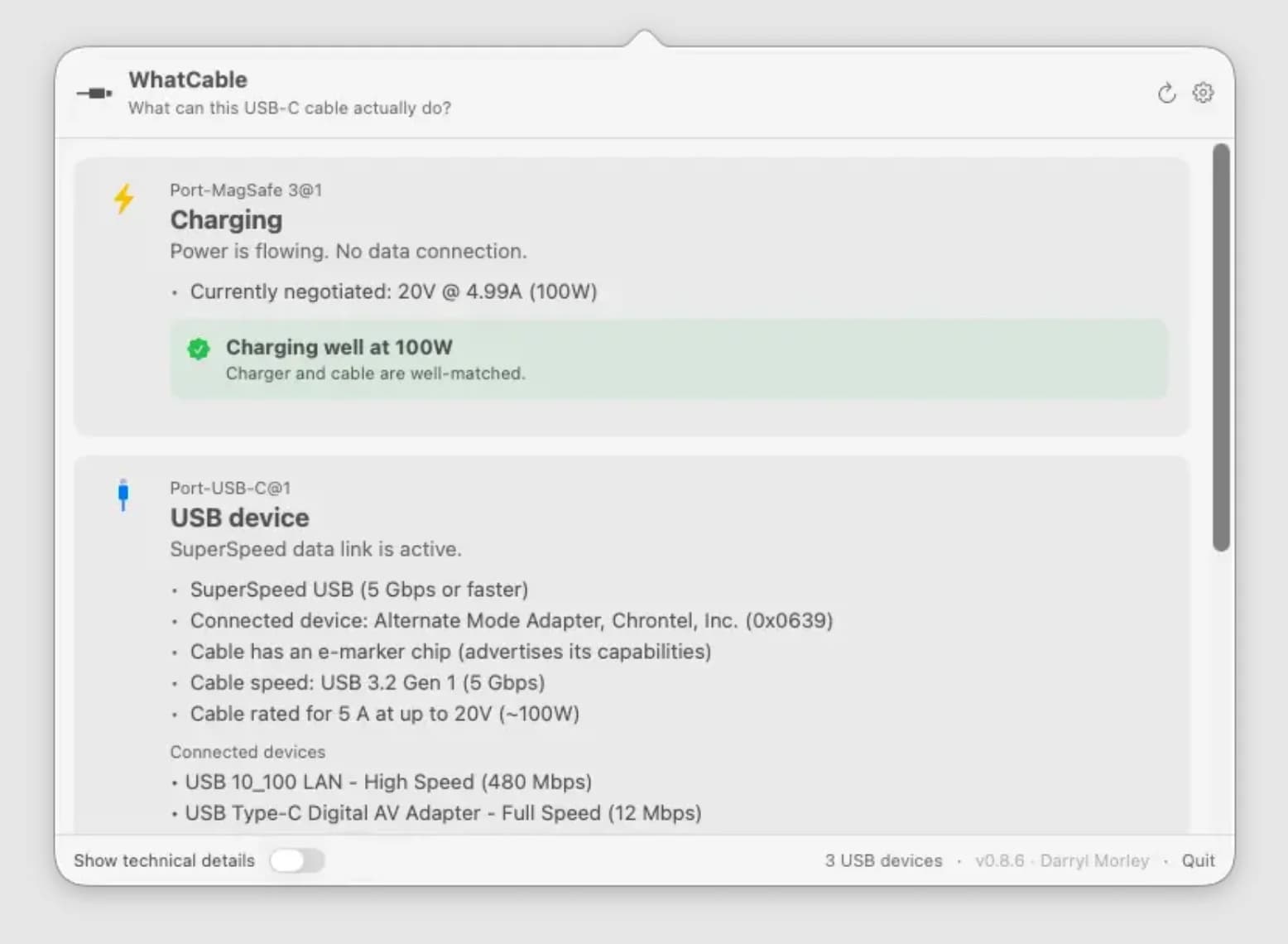 WhatCable screenshot 1