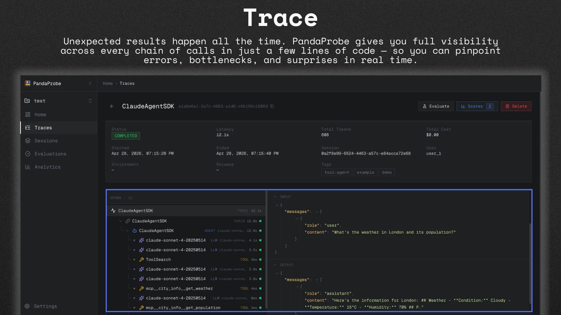 PandaProbe screenshot 2
