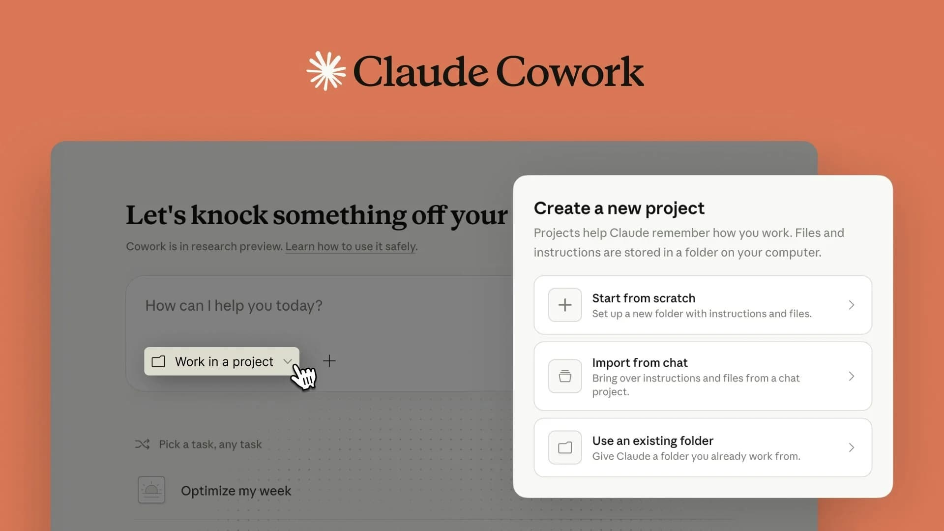Claude Cowork Projects screenshot 1