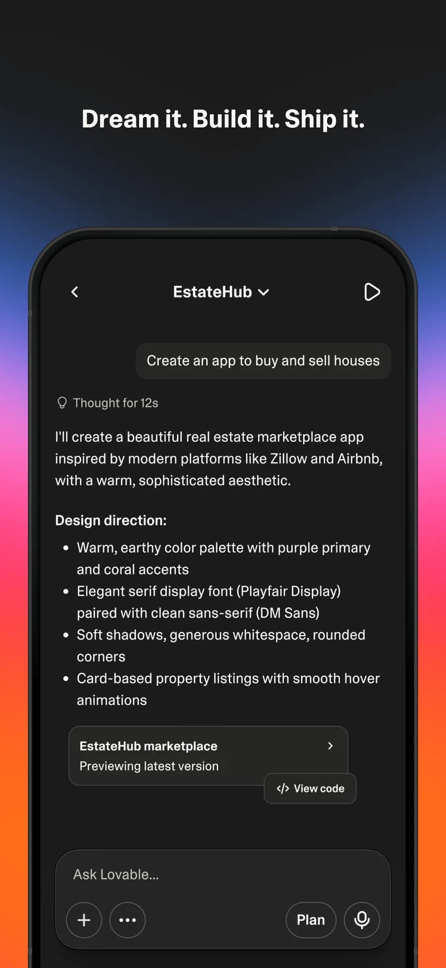 Lovable mobile app screenshot 3