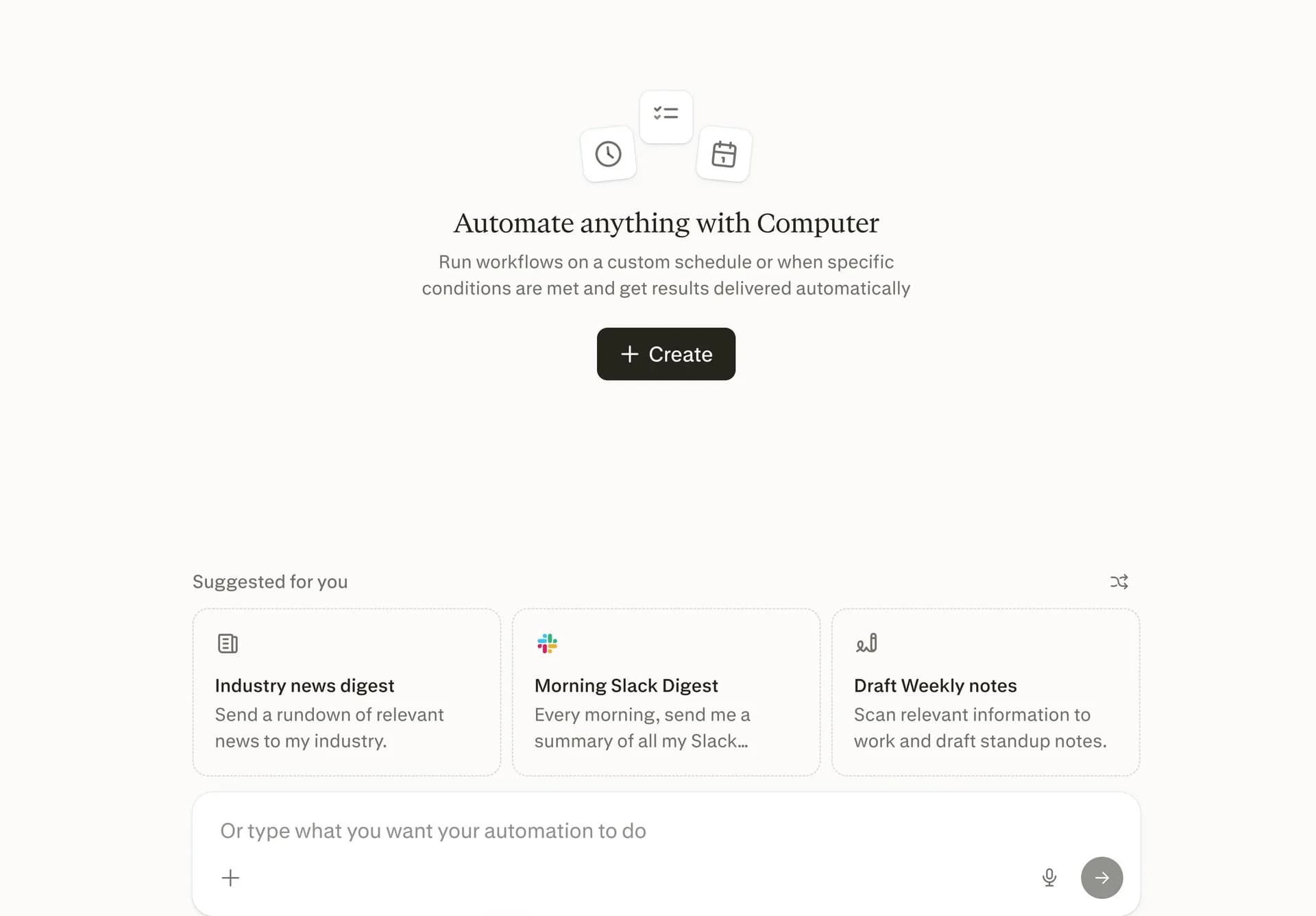 Automations in Perplexity Computer screenshot 2