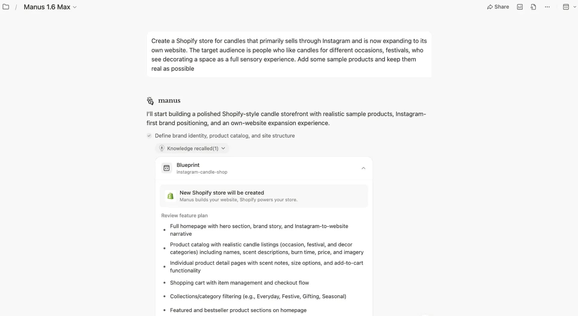 Manus Shopify Connector screenshot 7
