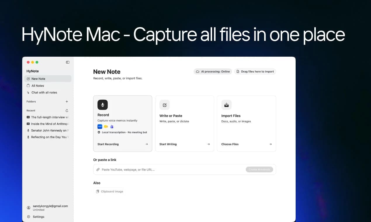 HyNote for Mac screenshot 1