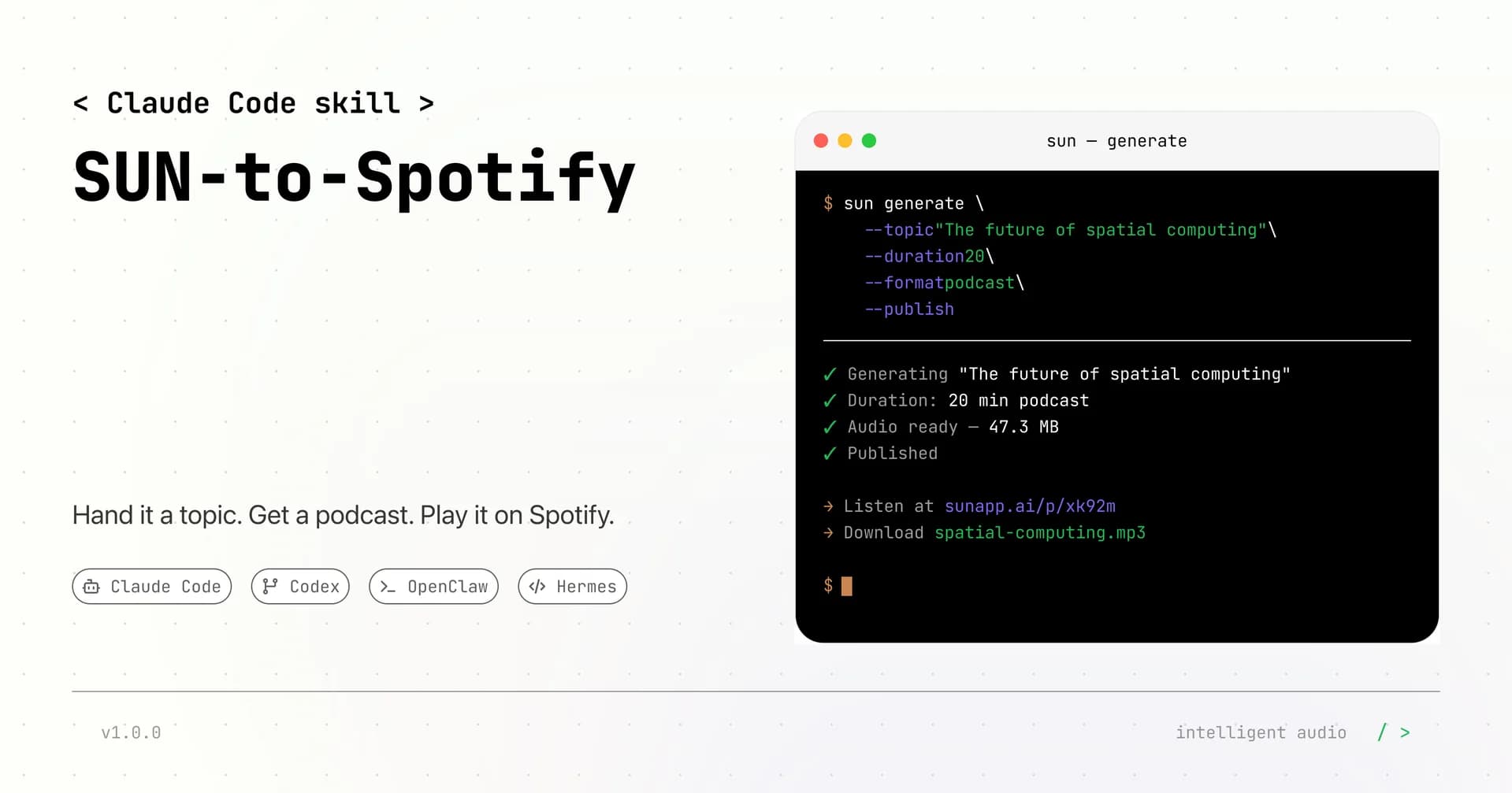 SUN-to-Spotify screenshot 1