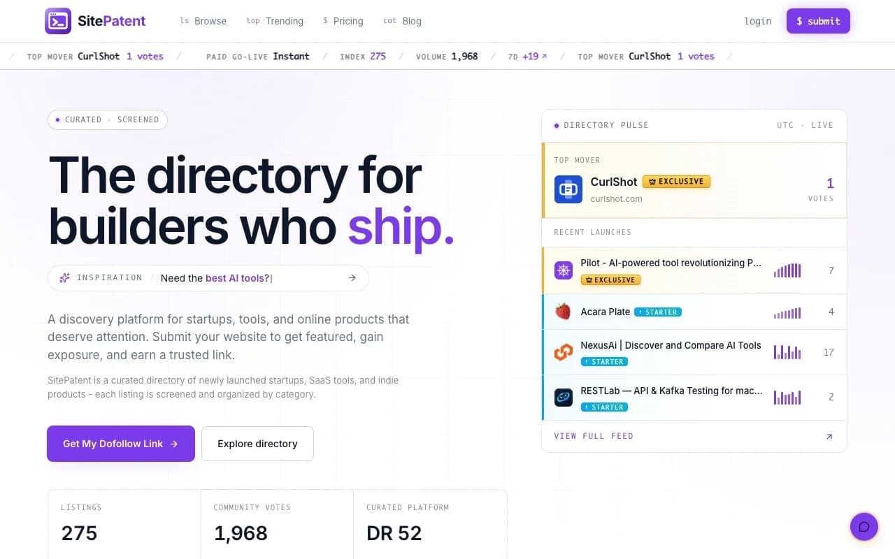 SitePatent screenshot 1