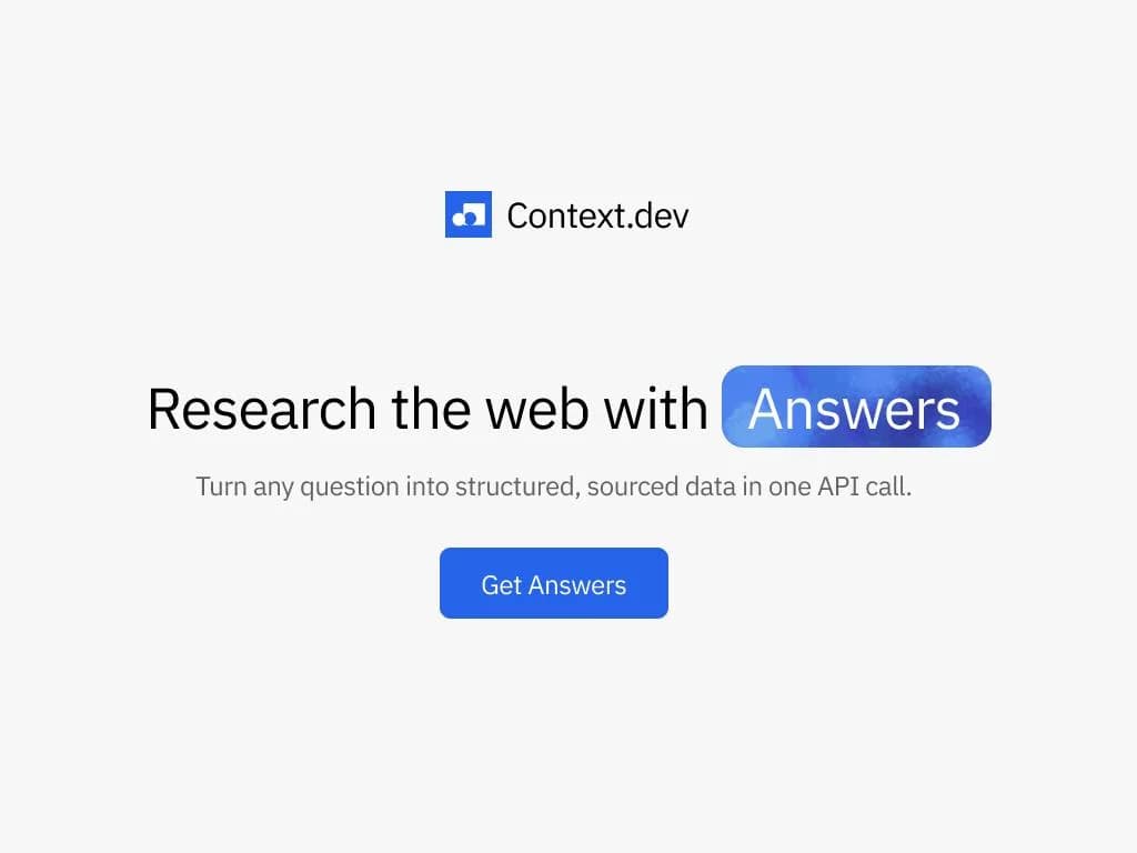 Answers by Context.dev screenshot 1