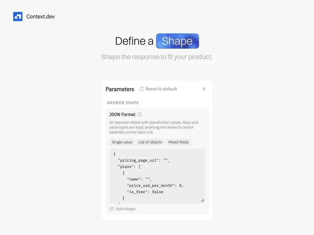 Answers by Context.dev screenshot 2