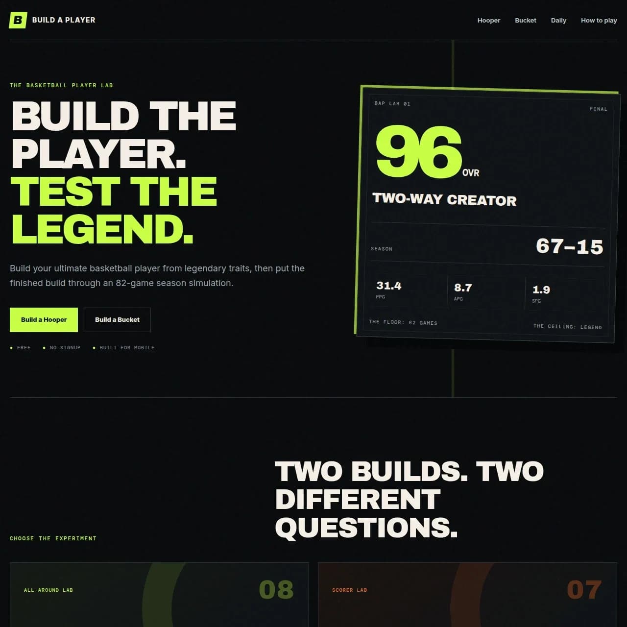 Build A Player screenshot 1