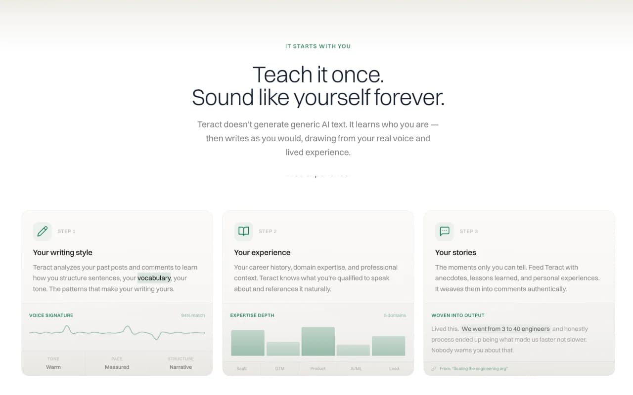 Teract AI screenshot 2