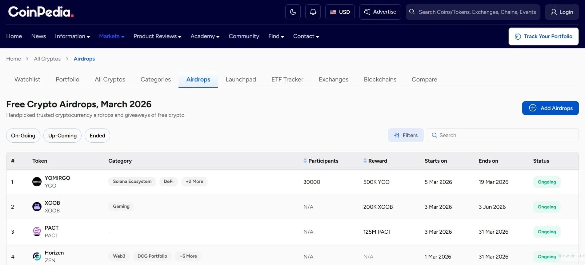 Coinpedia Markets - Crypto Portfolio Tracker screenshot 4