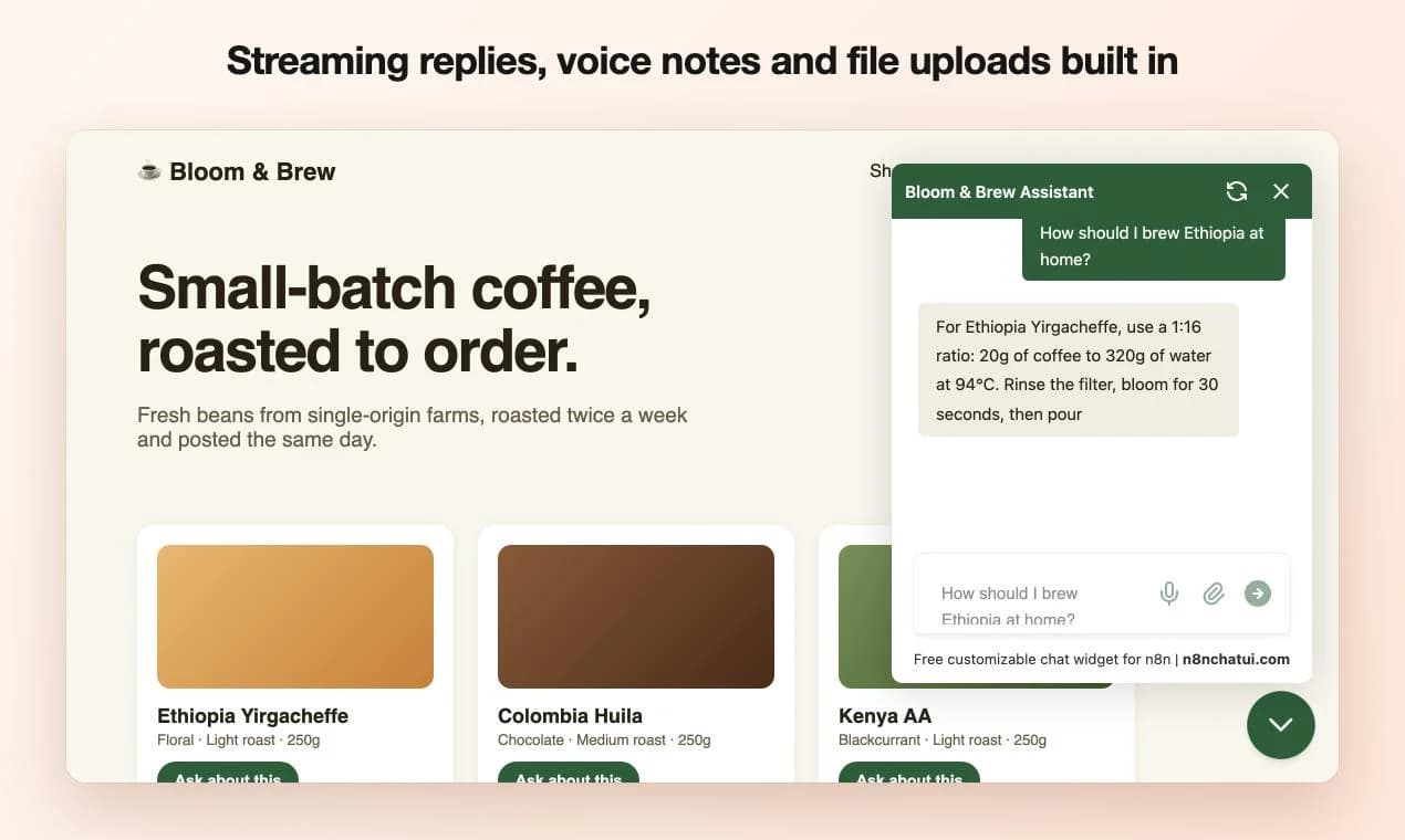 N8N Chat UI screenshot 3
