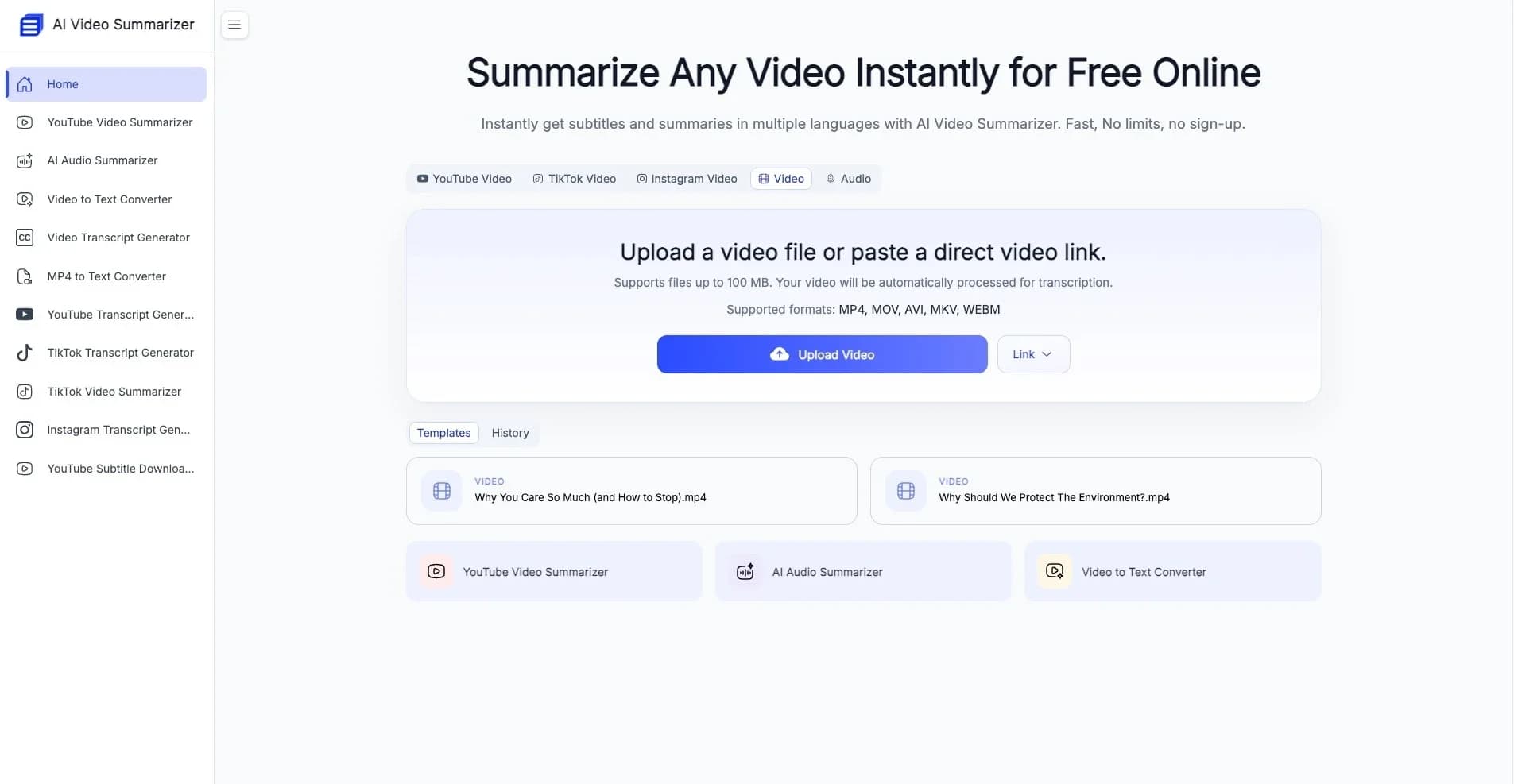 AI Video Summarizer screenshot 1