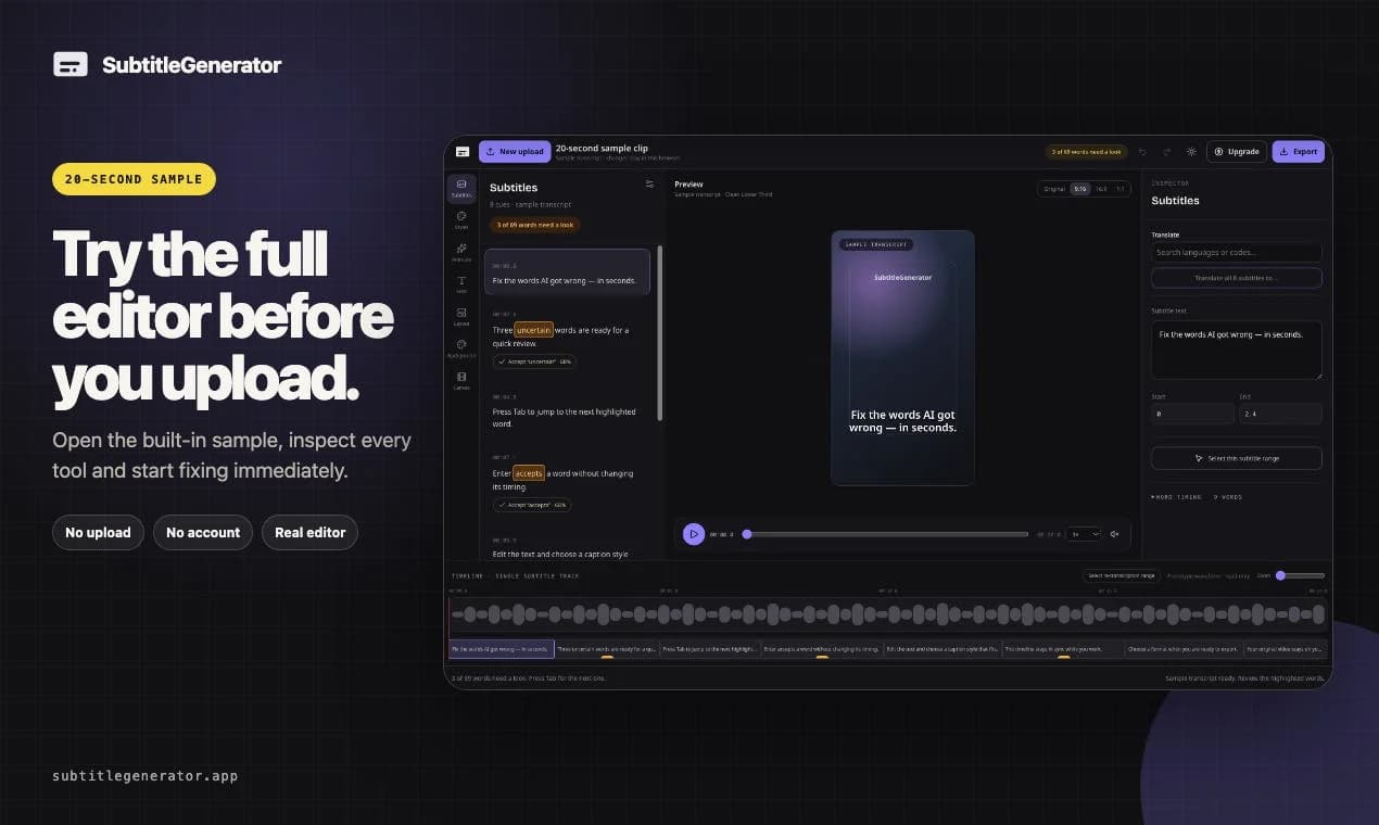 SubtitleGenerator screenshot 2