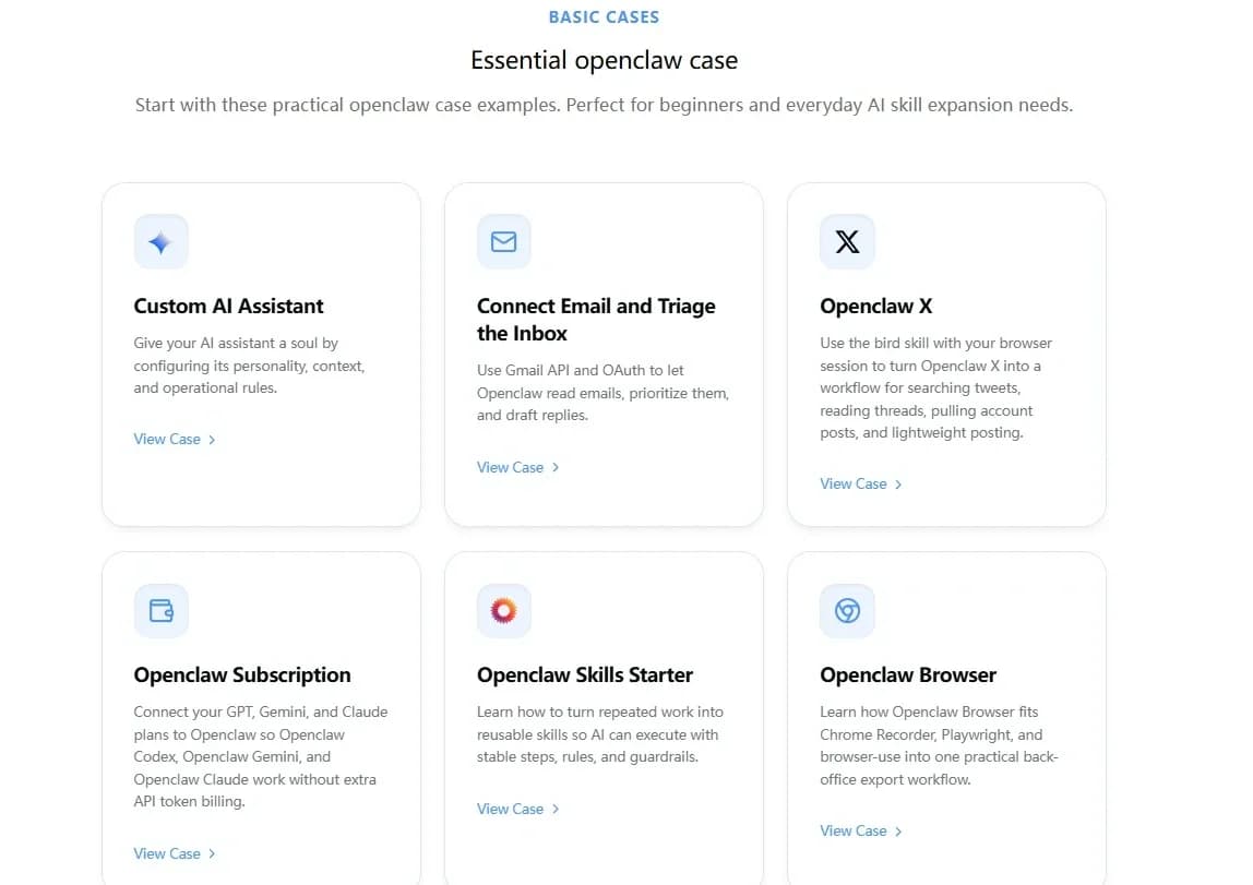 Openclaw Cases screenshot 1