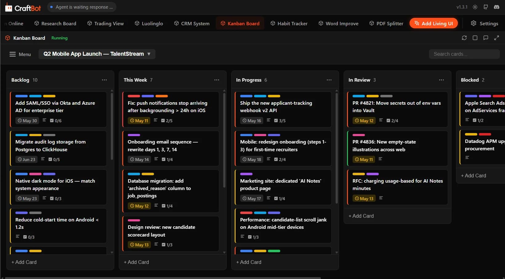 CraftBot with Living UI screenshot 3