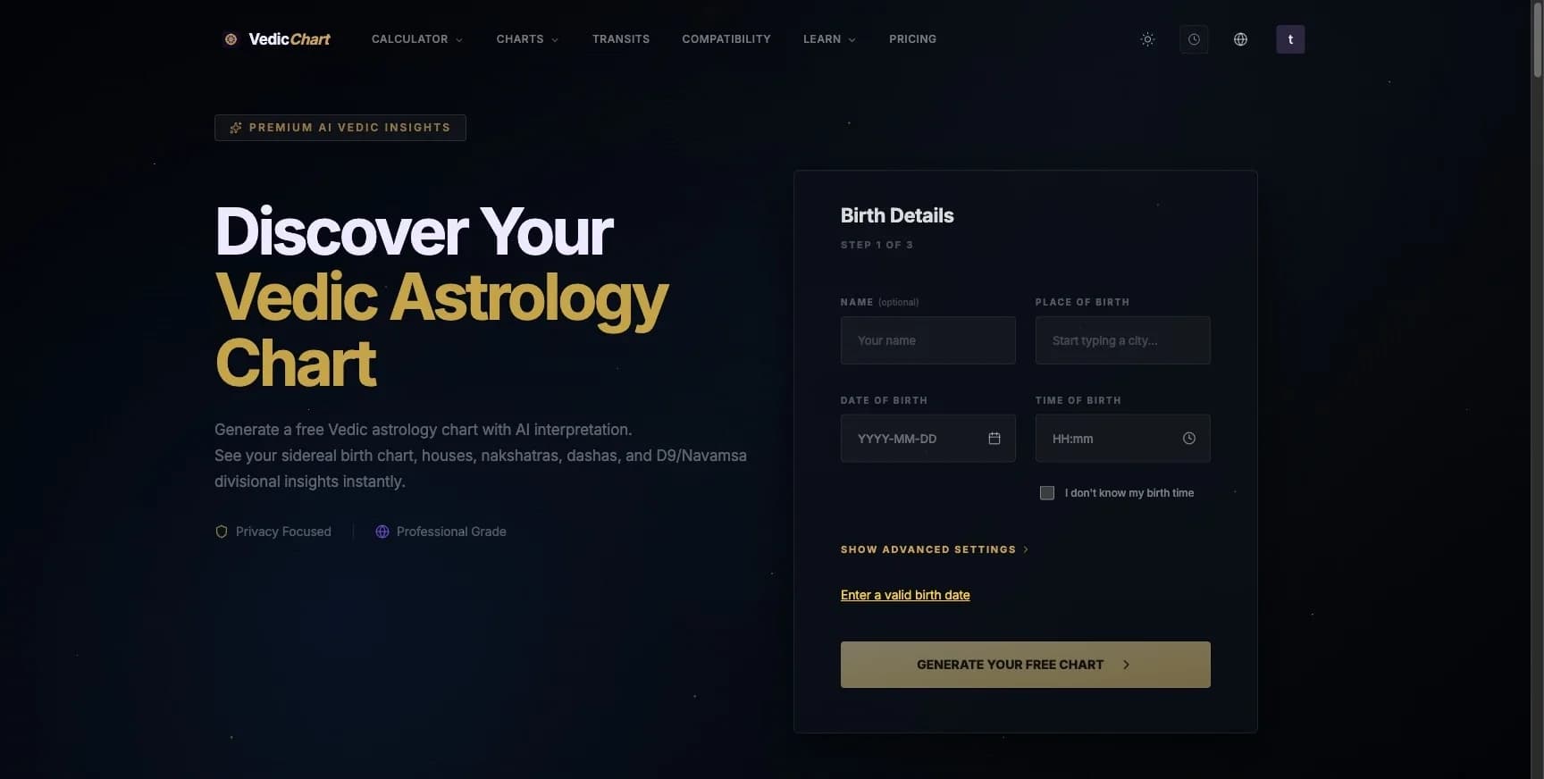 Vedic Astrology Chart screenshot 1