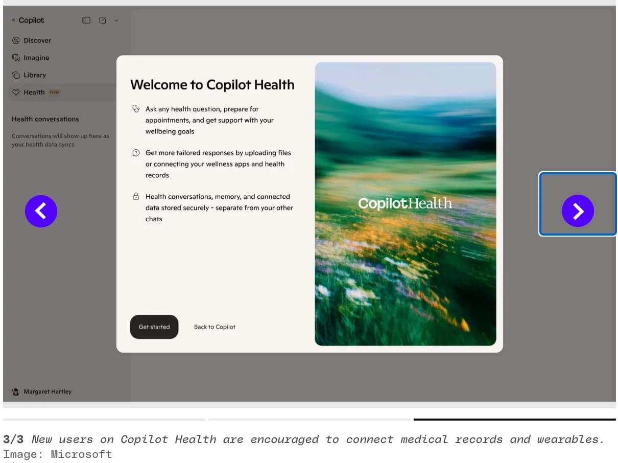 Microsoft Copilot Health screenshot 3