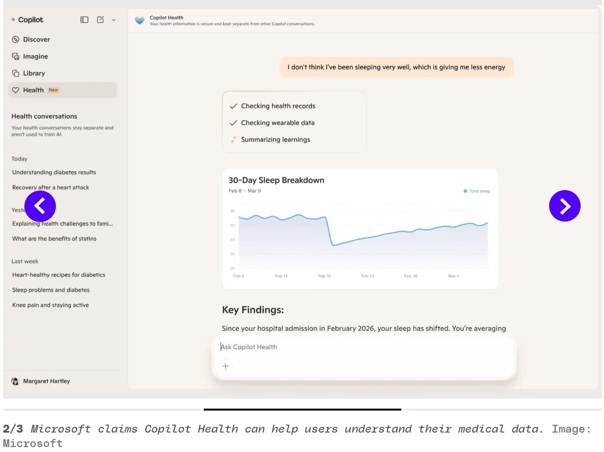 Microsoft Copilot Health screenshot 5