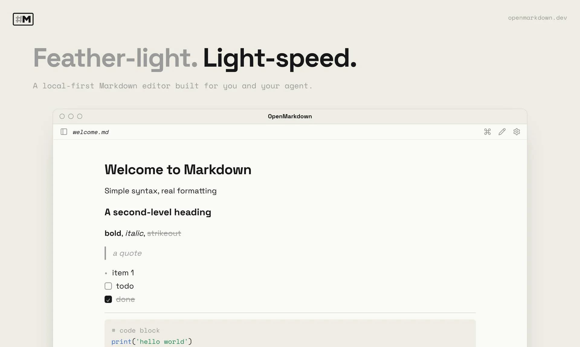 OpenMarkdown screenshot 1
