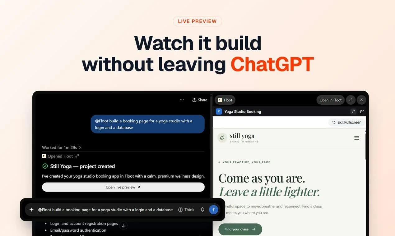 Floot in ChatGPT screenshot 3
