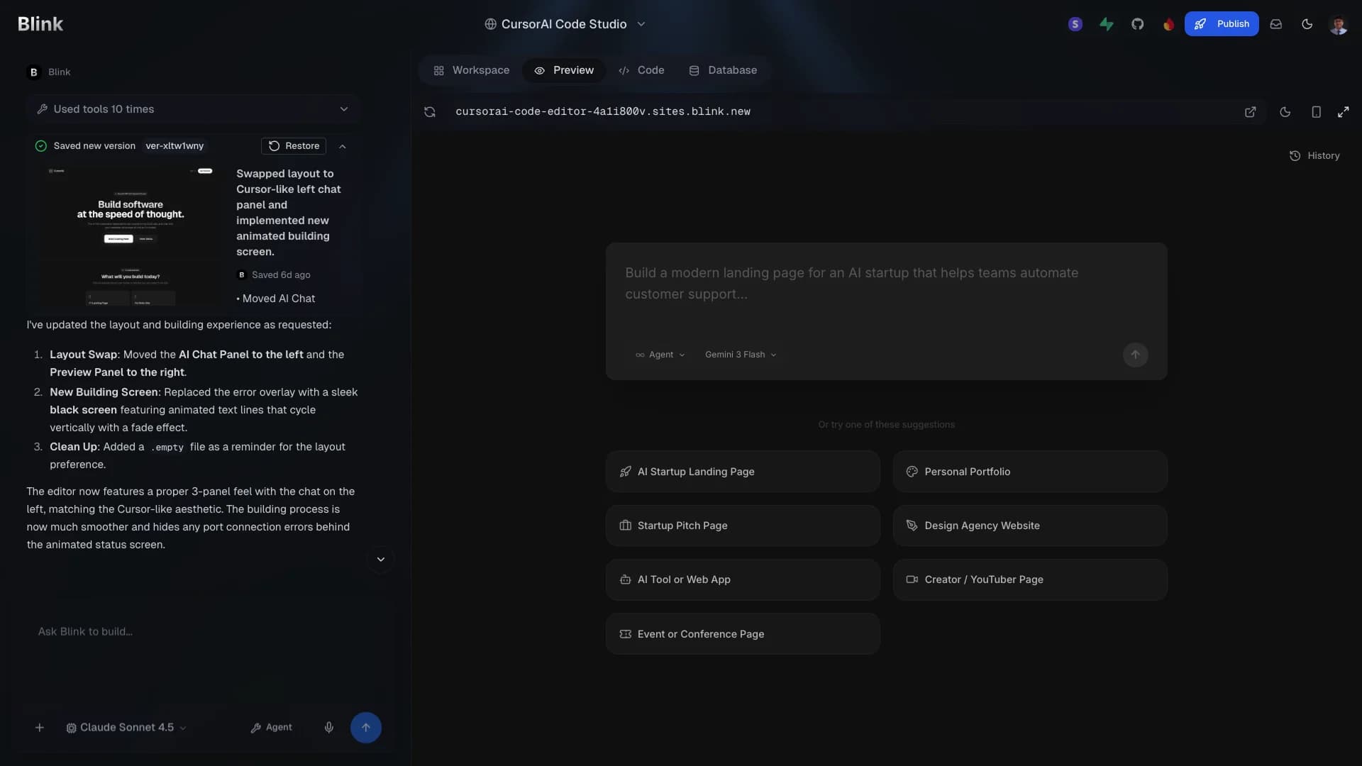 Blink Agent Builder screenshot 2