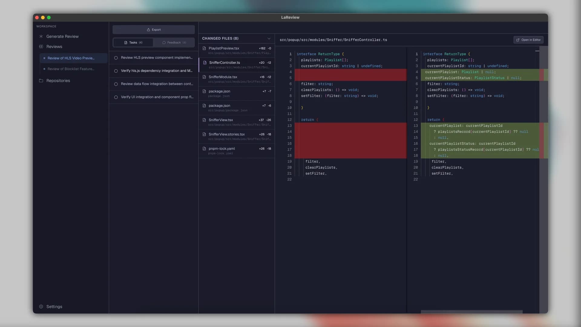 LaReview screenshot 3