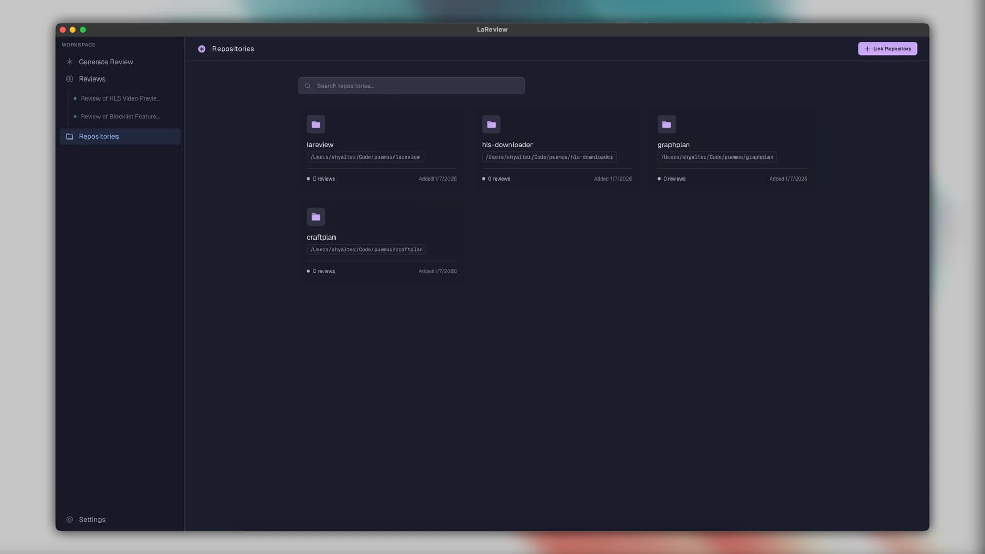 LaReview screenshot 4