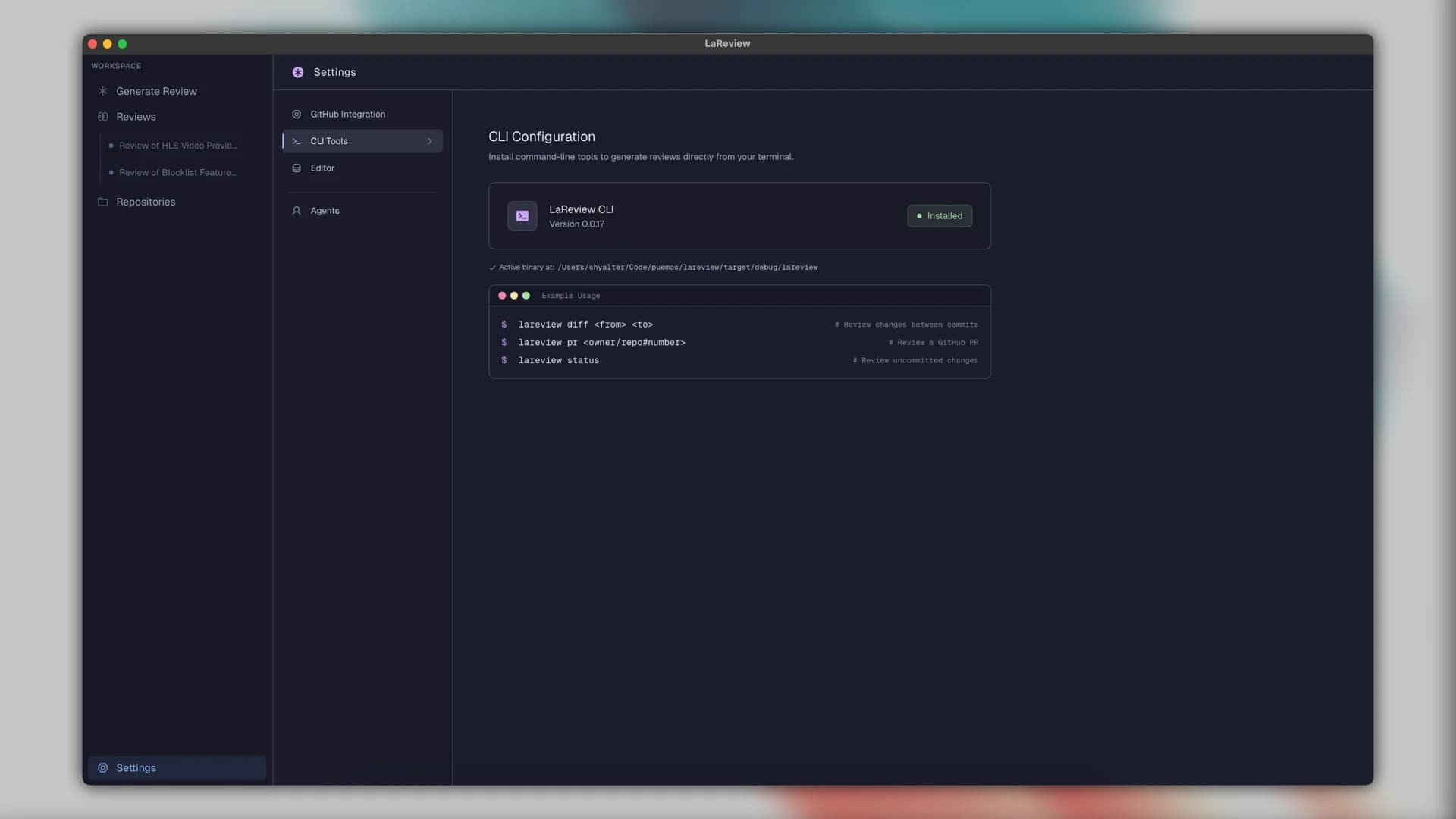 LaReview screenshot 5
