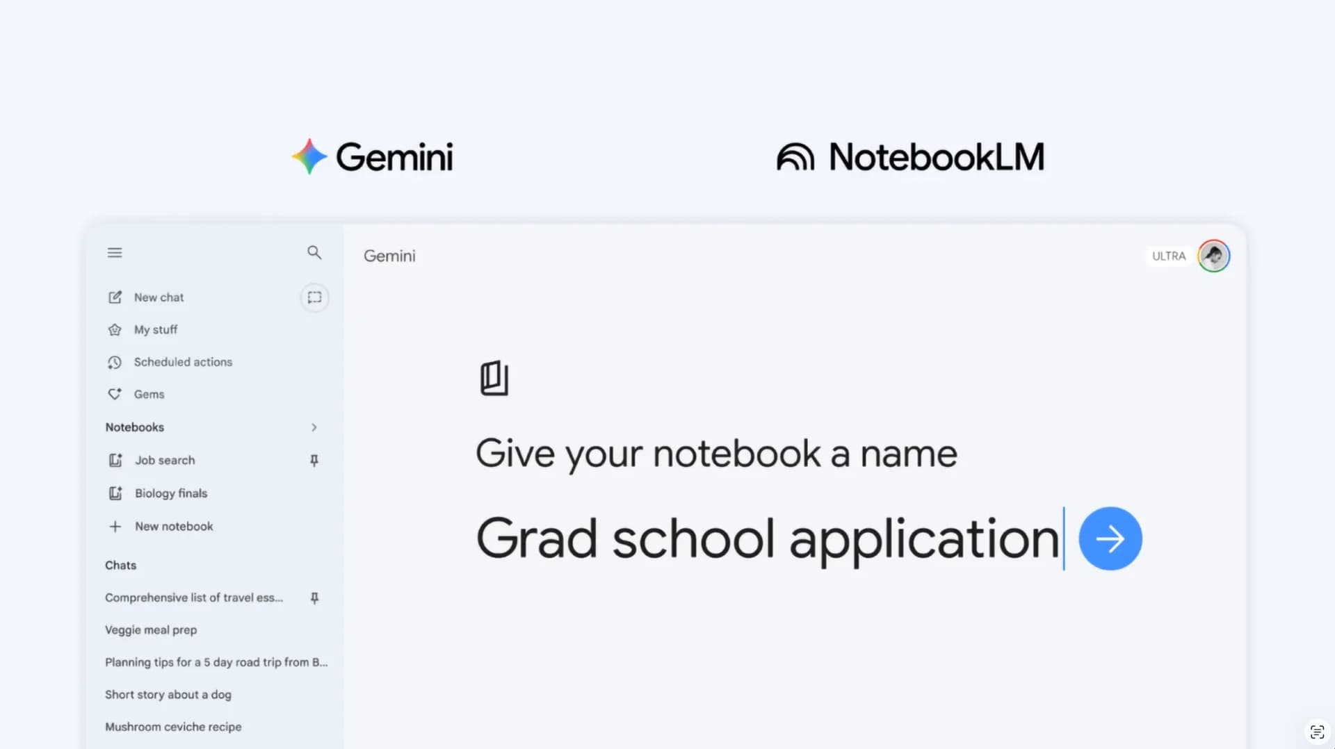 Notebooks in Gemini screenshot 3