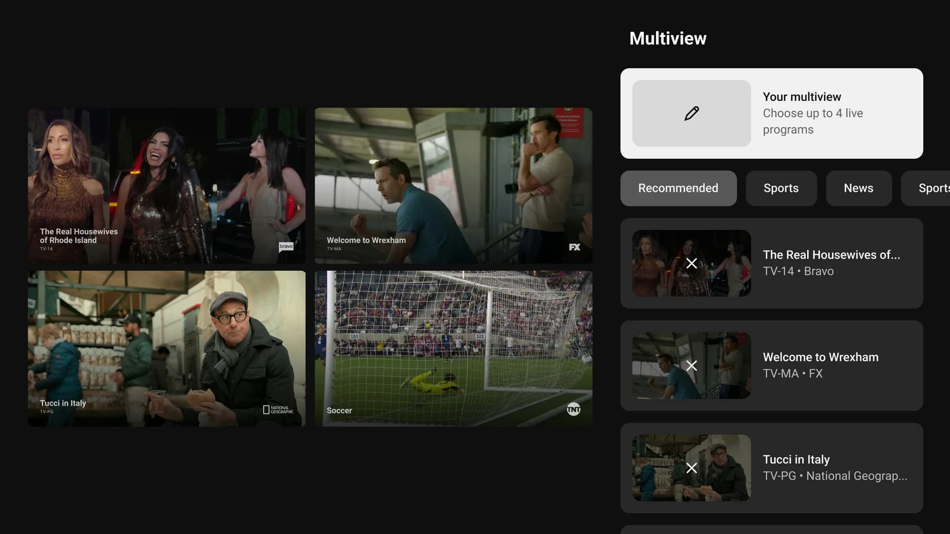 YouTube TV Custom Multiview screenshot 1
