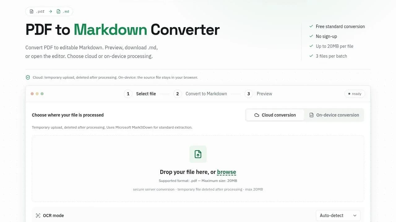 PDF to Markdown Converter by MarkItDown screenshot 1