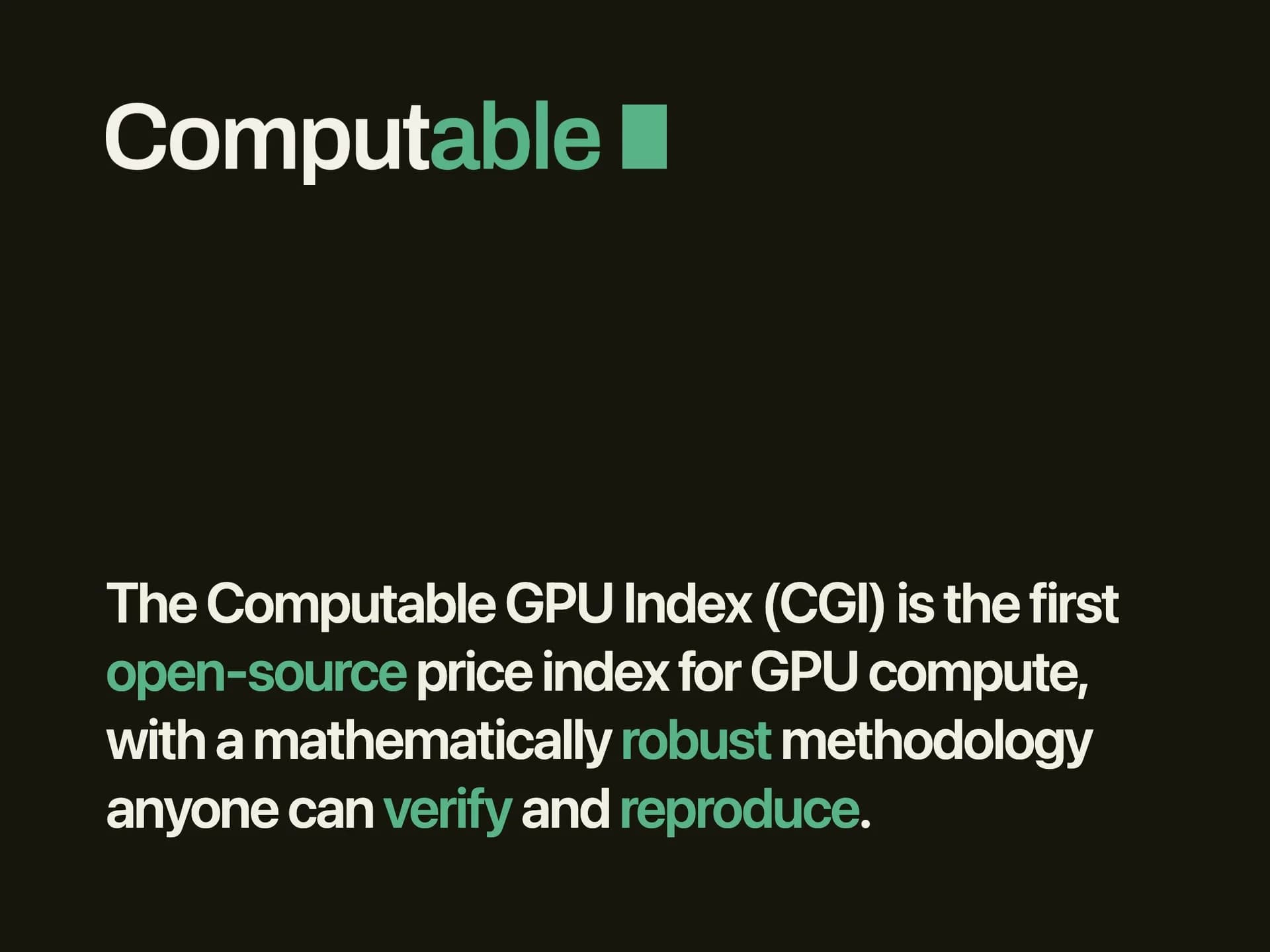 Computable GPU Index (CGI) screenshot 1