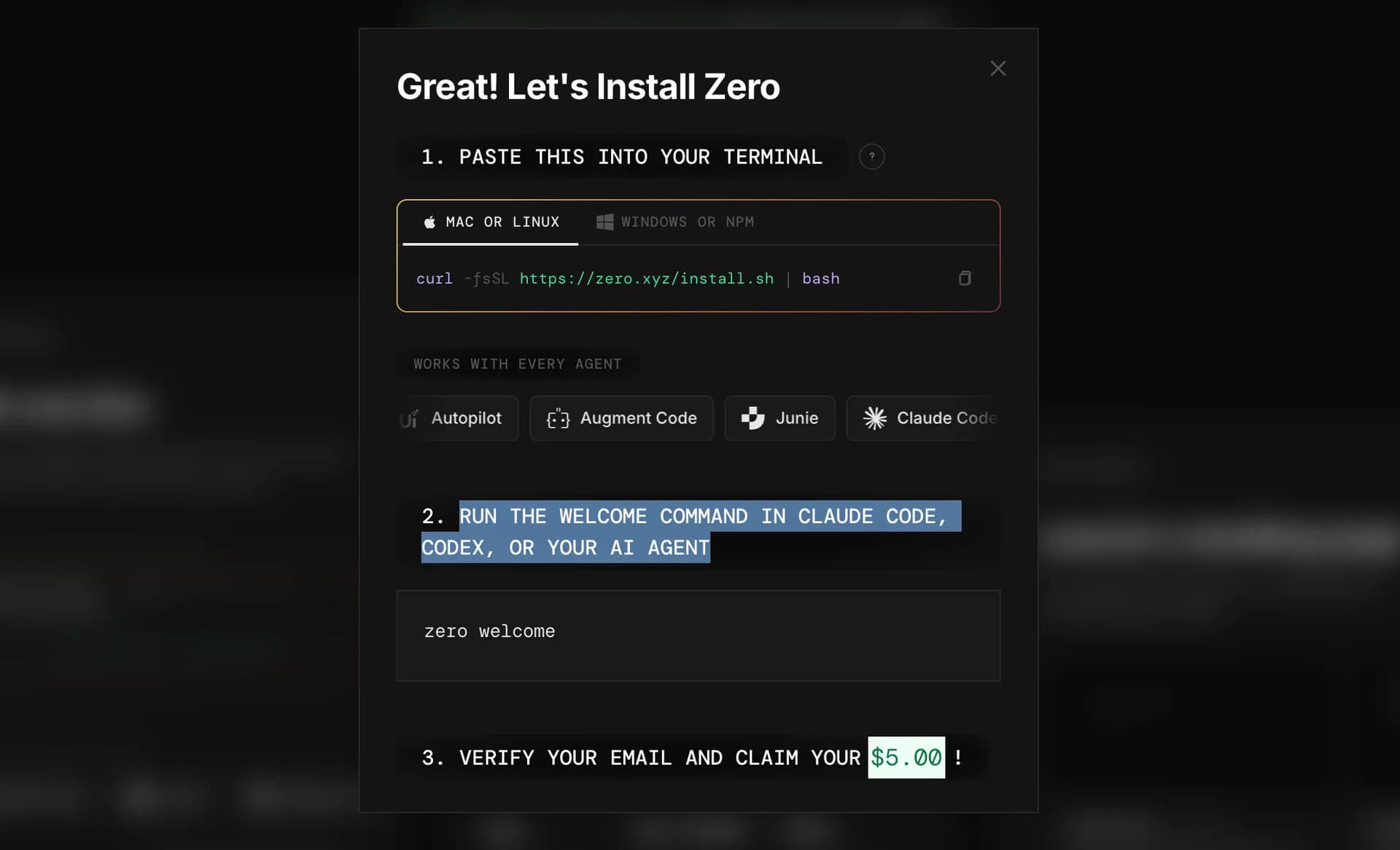 zero.xyz screenshot 1