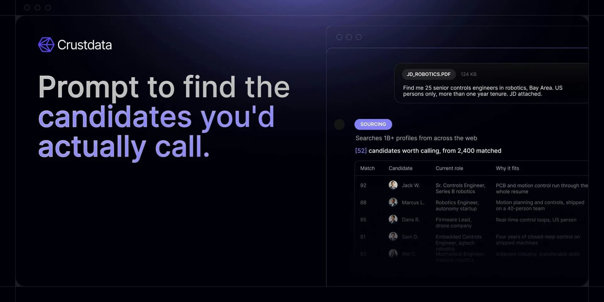 Crustdata Recruiter screenshot 2