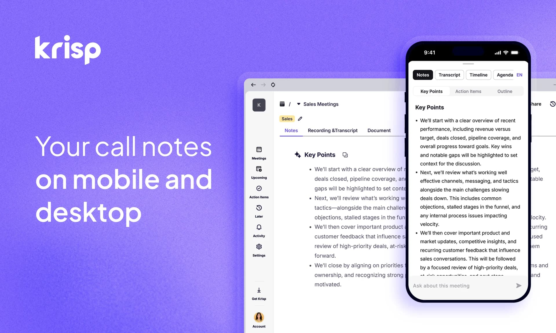 Krisp Mobile Call Recorder screenshot 3