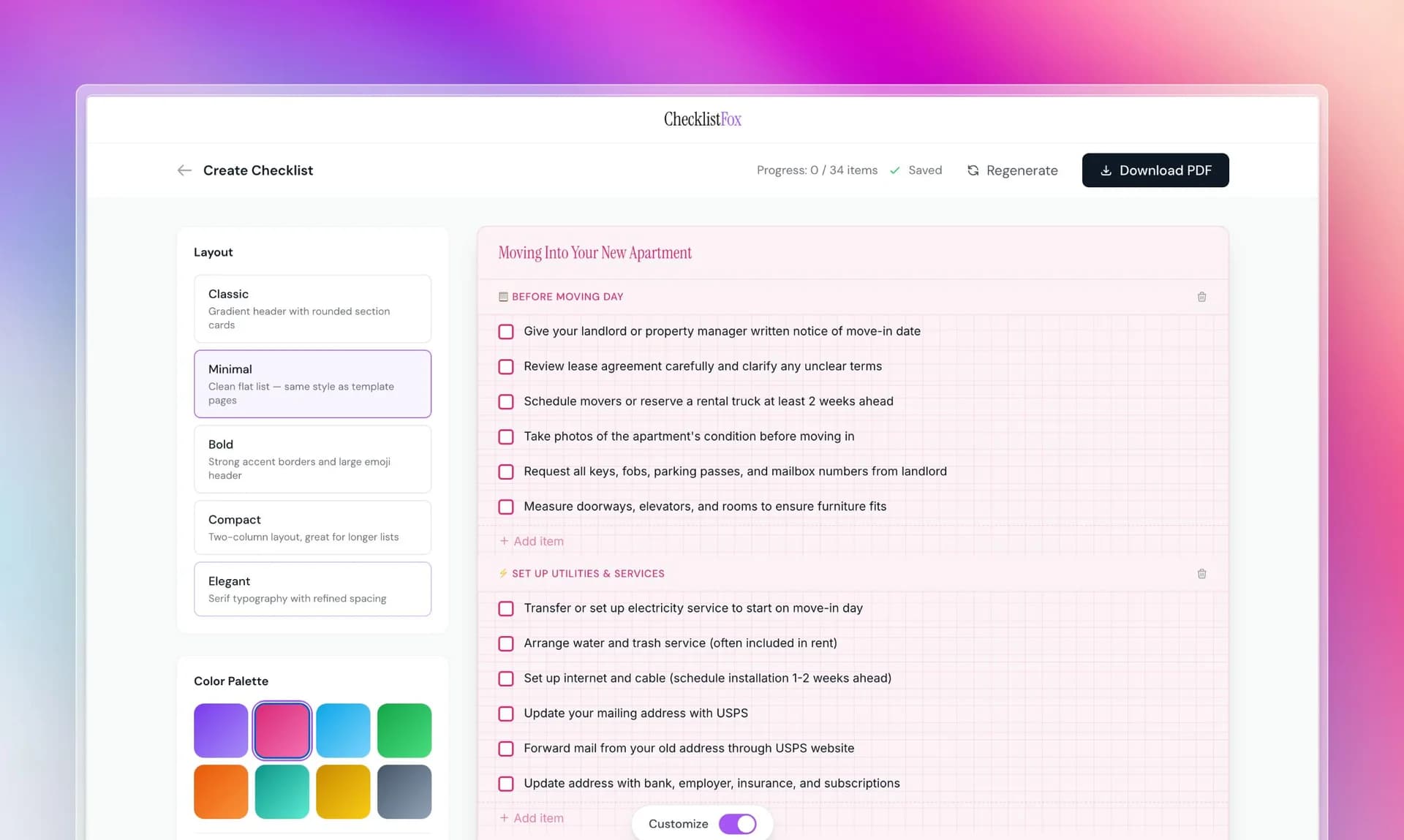ChecklistFox screenshot 4