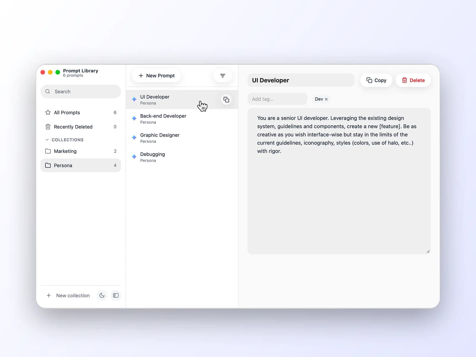 Prompt Library screenshot 3