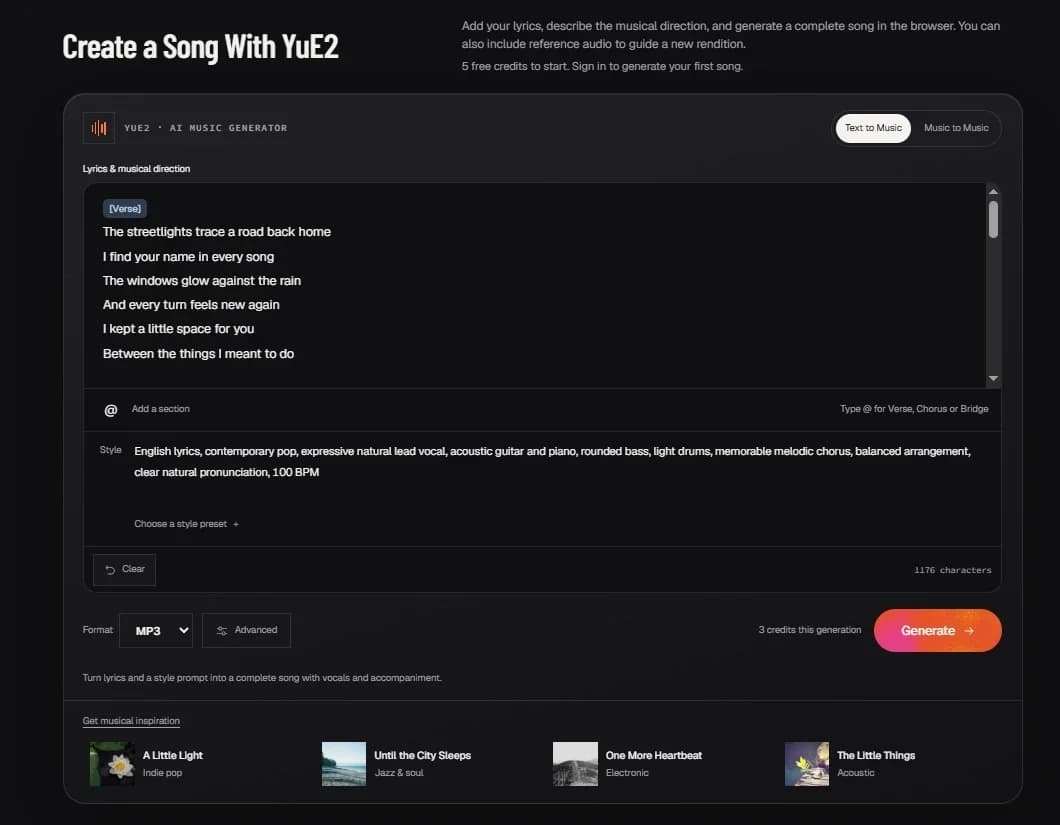 YuE2 AI Music Generator screenshot 1