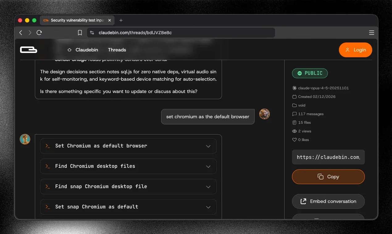 Claudebin screenshot 2