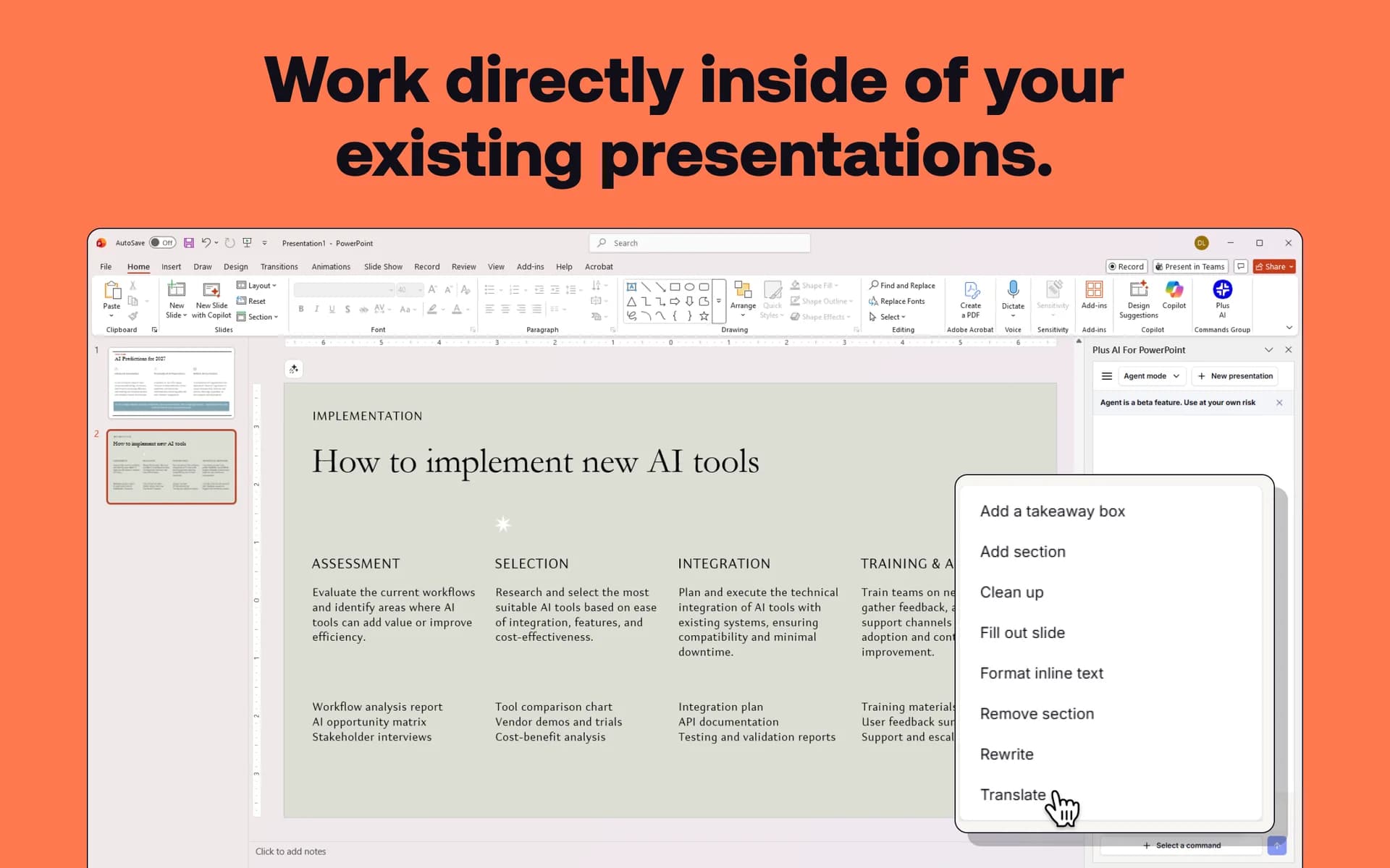 Plus AI Presentation Agent screenshot 3