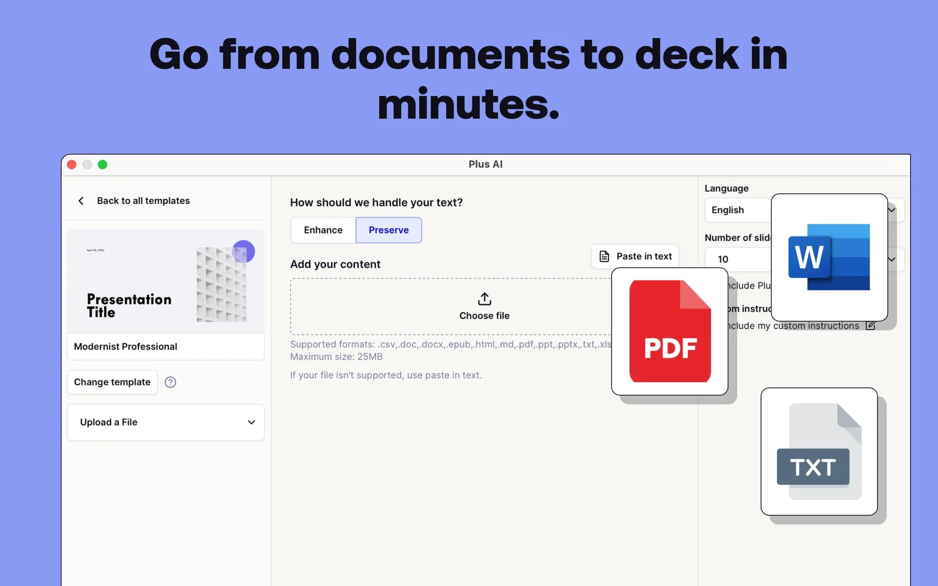 Plus AI Presentation Agent screenshot 4